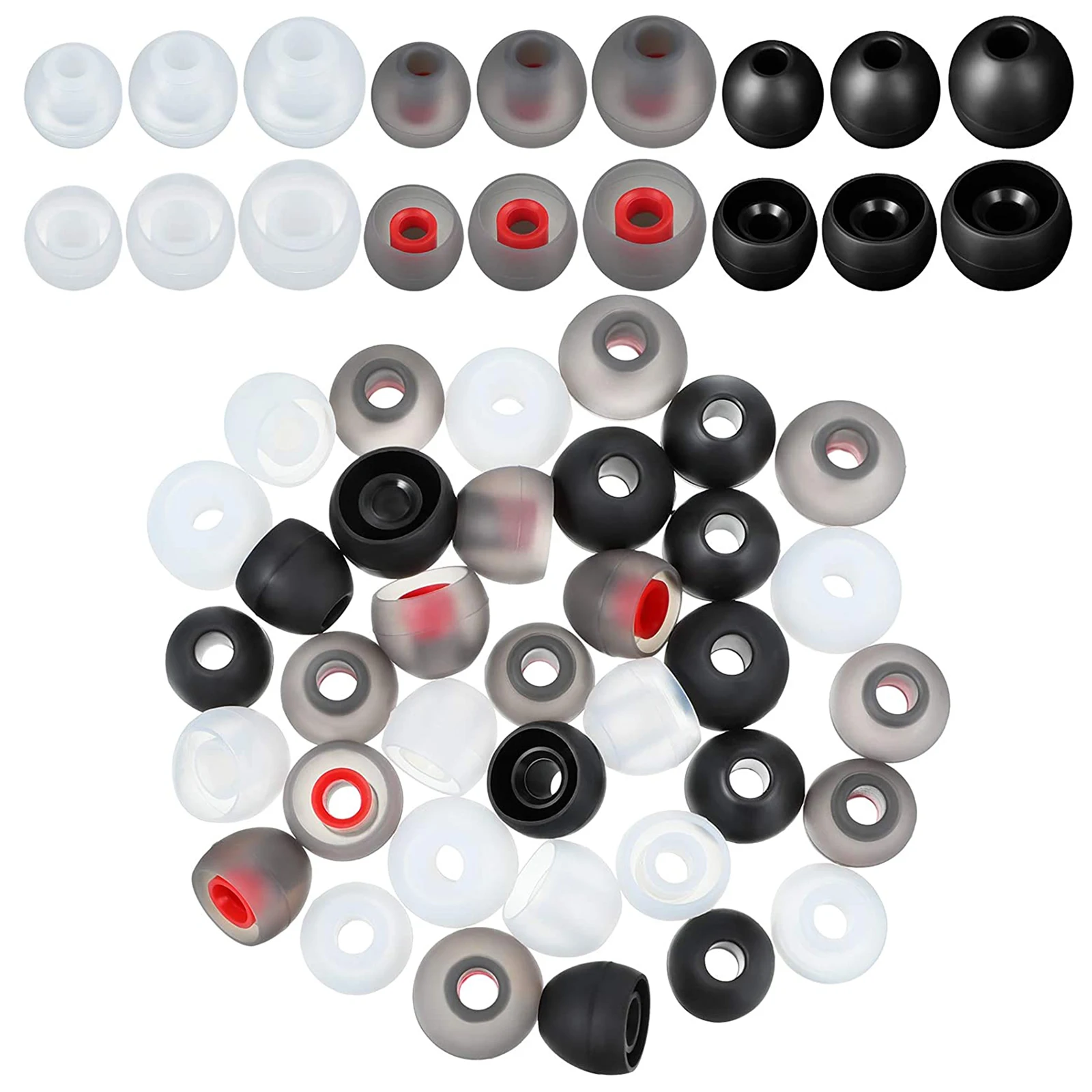 

36pcs Silicone Ear Caps Replacement Ear Tips Noise Reducing Comfortable Earbuds for Running Listening Music Video Calling Fit