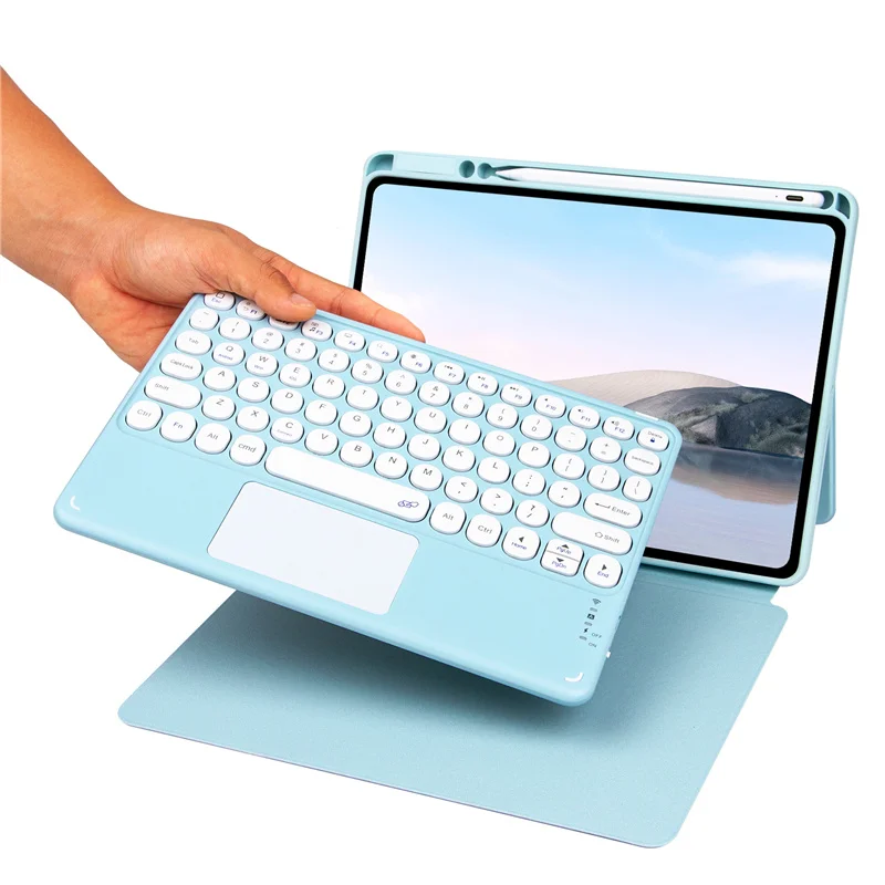 Touchpad Teclado e Mouse para iPad Mini 6, Capa com Suporte para Lápis, Capa para iPad Mini6 8.3 ", Russo, Coreano, Espanhol