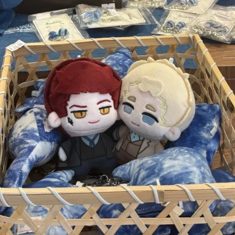Aziraphale Crowley 10cm Mini Plush Keychain Good Omens Attribute Cotton Doll Bag Charm Backpack Pendant Daily Accessory Gift