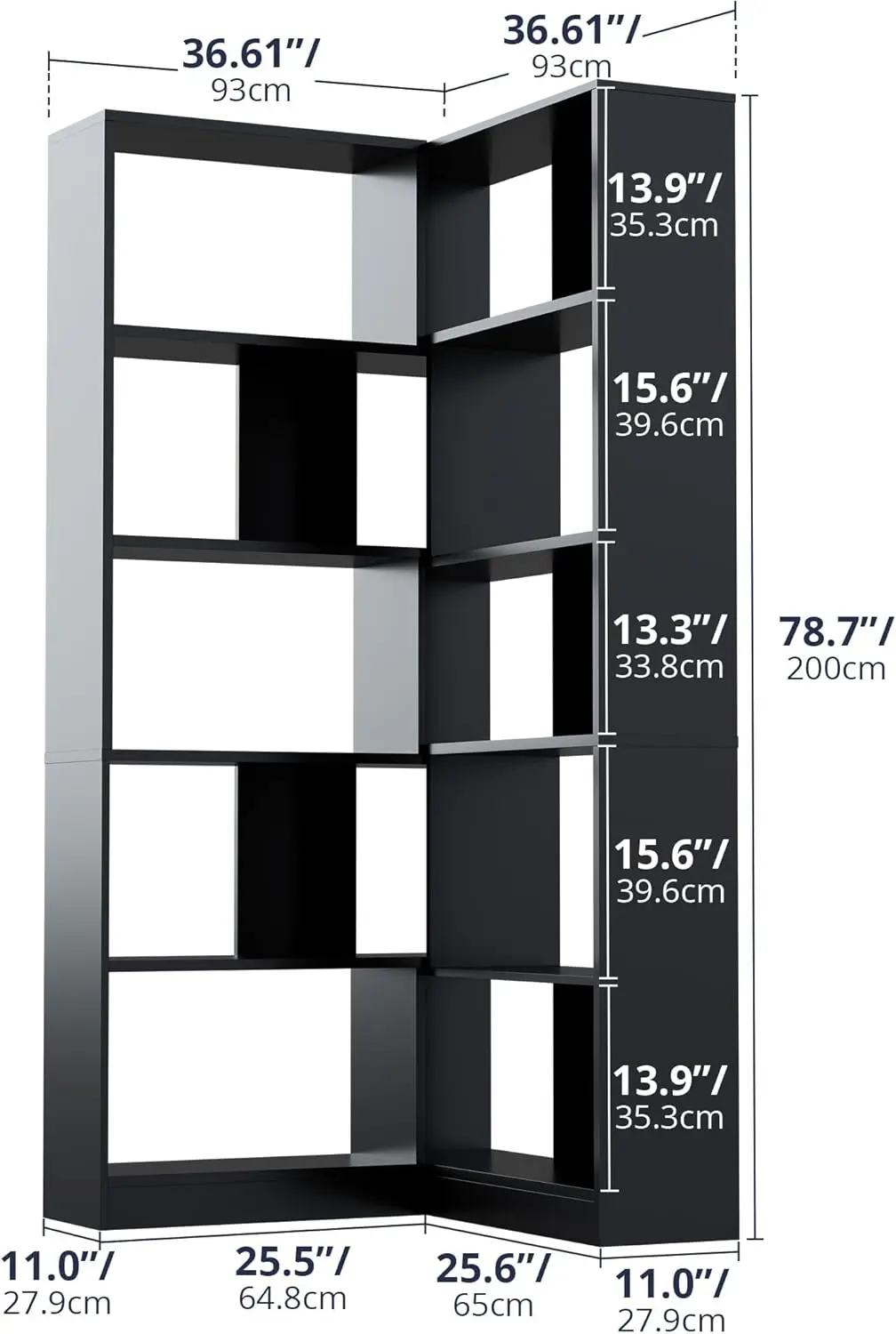 5-Tier Corner Bookshelf, 78