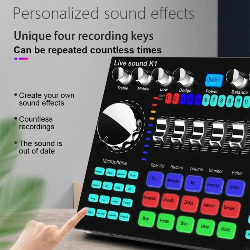77ha K Song Live Sound Card Set Computer Broadcast Broadcast Soundal Sound Card Mic