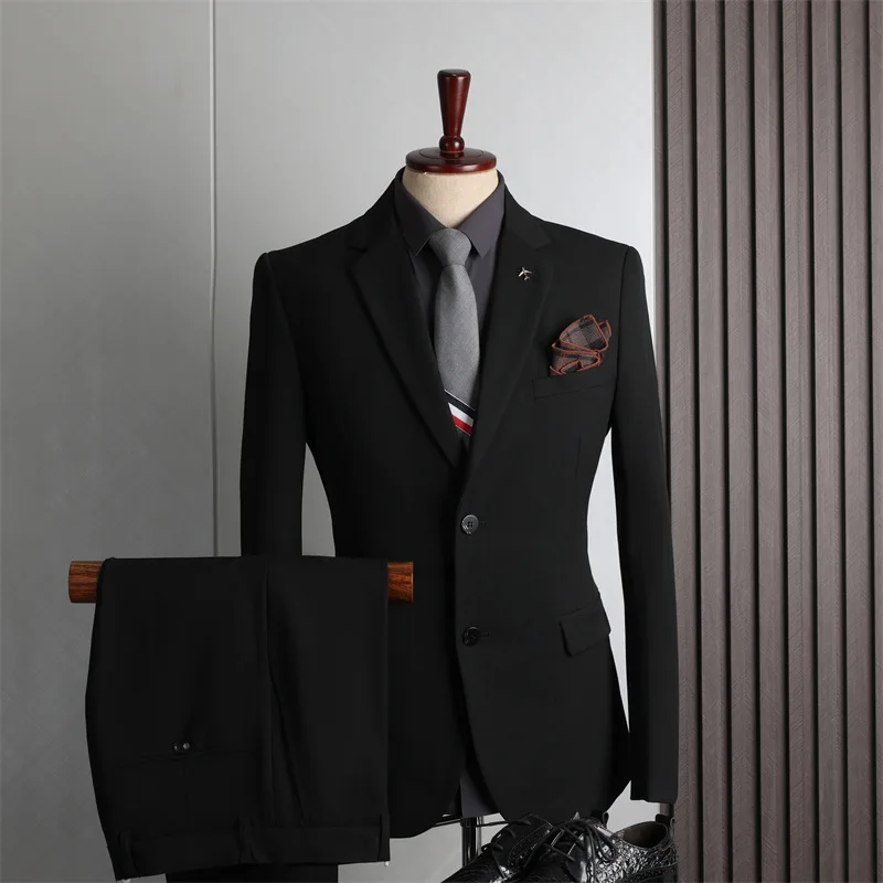 (9) Customized 2024 Suit Men's Casual Business Formal Fashion Slim Wedding Groomsmen Dress