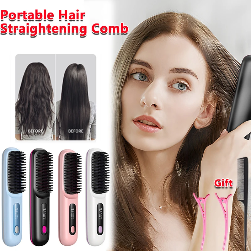 Straight Hair Comb Electric Hot Comb Mini Straight Curly Hair Two-in-one Comb Multifunctional Ceramic Hair Curler