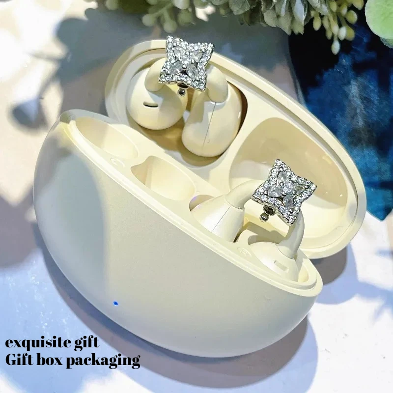 

Розовая клипса для наушников с бабочкой и стразами, милый декор для гарнитуры, подходит для Freeclip2, аксессуар для наушников