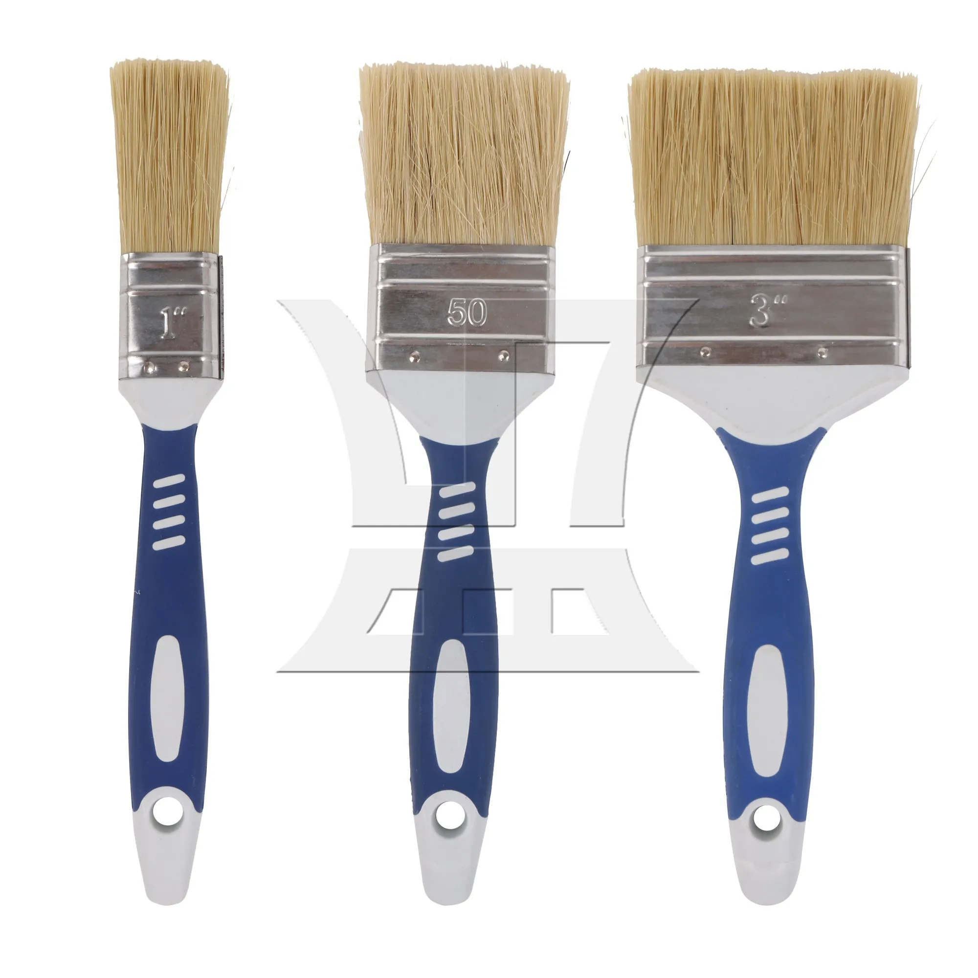 3 Pieces Rubber Handles Paint Brushes for Art Crafts Models 1inch 2inch 3inch