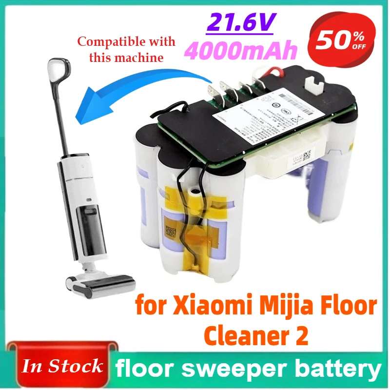 

New 21.6V 4000mAh Replacement Battery for Xiaomi Mijia Floor Cleaner 2, Fast Shipping