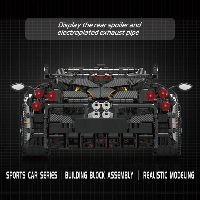 MOULD KING 13182 Technical Huayra Hypercar Super Sport Racing Car Building Toys Paginie Model Bricks Toys For Kids Boys Gifts