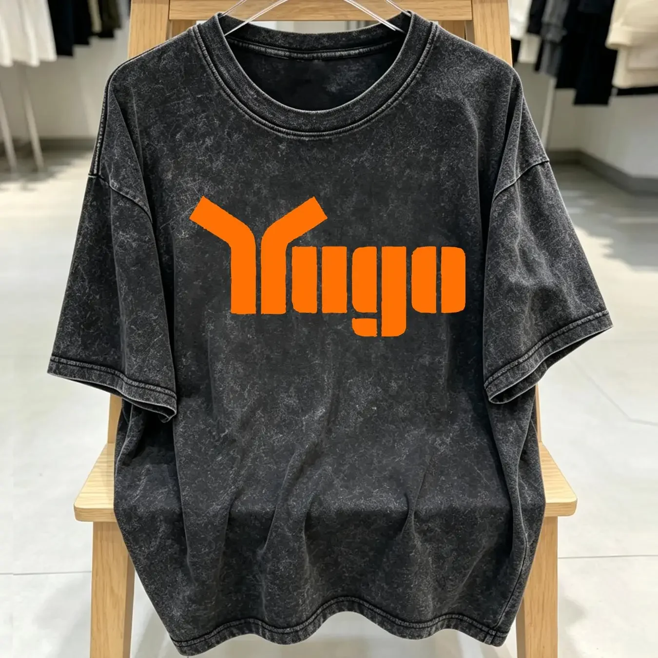 washed T Shirt Yugo Cool Retro 1980'S Car Logo Super Soft Cotto Handbags Portable Shopping Bag Large Capacity vintage Washed