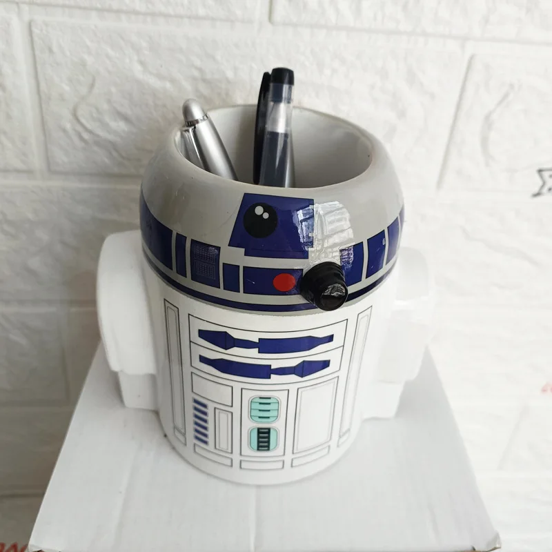 Star Wars R2d2 Hand Molded Tabletop Organizer Creative Pen Holder Flower Pot For Boyfriend's Birthday Graduation Gift