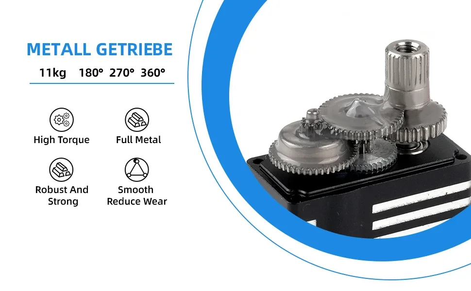 H-11 11 kg Micro Digital Servo Full Metal Gear Coreless Motor programmierbar für RC Hubschrauber Autos Roboter 180 ° /270 ° /360 °