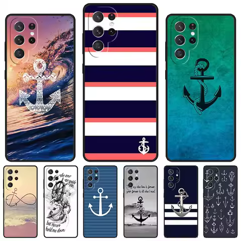 Classical Small Anchors phone case For Samsung Galaxy S24 S23 S22 Ultra Note 10 20 Plus S8 S9 S10 S20 S21 FE Cover