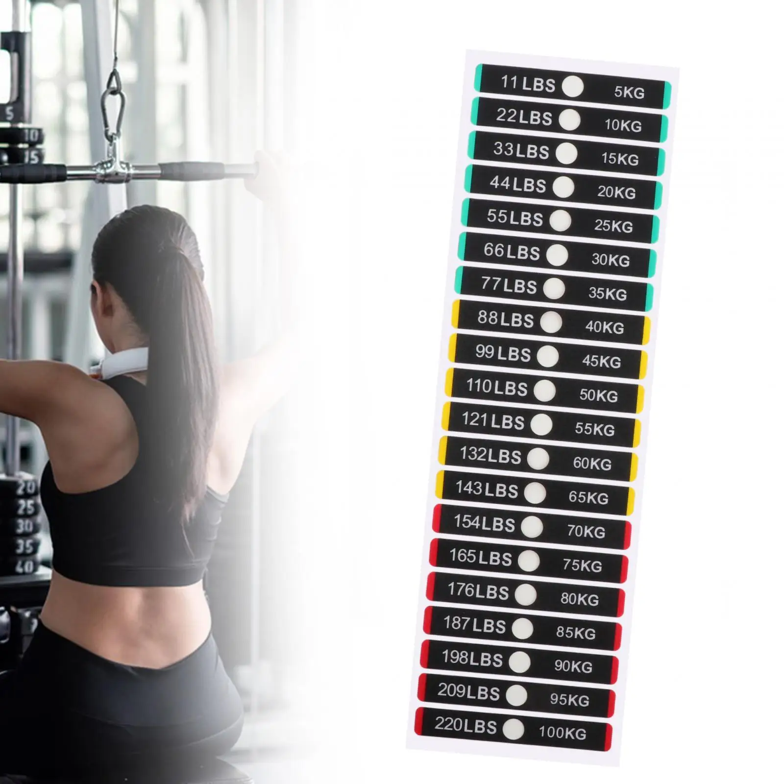 Weight Stack Labels 5-100kg for Fitness Equipment Strength Training Workout