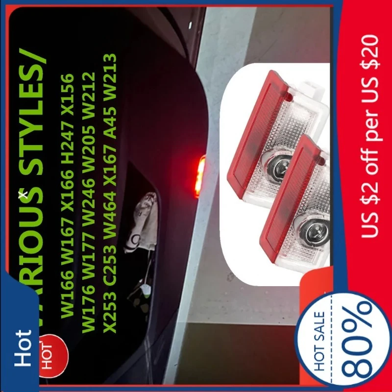

For MERCEDES-BENZ For Sticker New LED Car Door Warning Welcome Ghost Shadow Light Accessories For Mercedes Benz W212 W213 W166 W