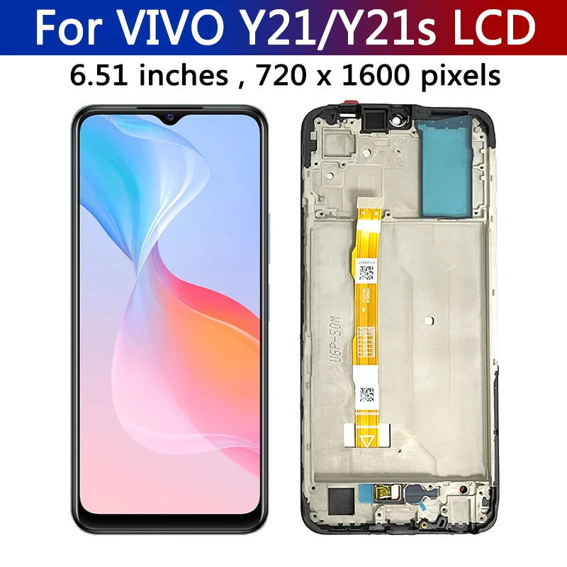 Tela de 6.51 polegadas para vivo y21s lcd v2110 display touch screen digitalizador montagem substituição para vivo y21 lcd v2111 quadro de exibição