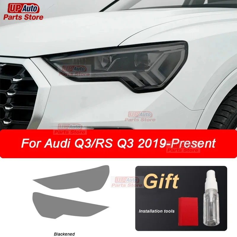 

2 Pcs Car Headlight Protective Film Transparent Black TPU Sticker For Audi Q3 F3 RSQ3 Sportback 2019-On Accessories