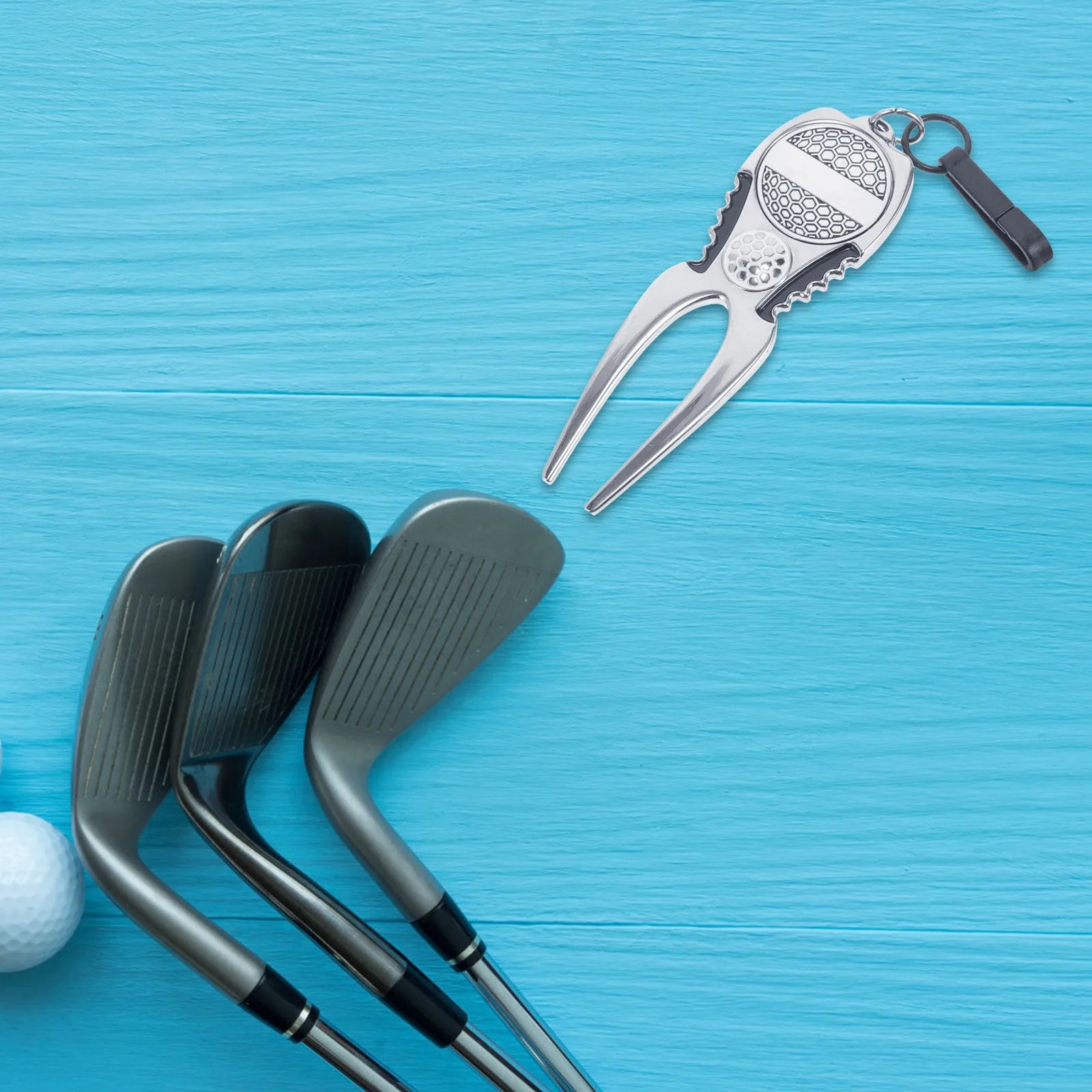 

Metal Divot Fork Ball Marker Portable Golf Tool Grass Repair Durable Alloy Compact Design Golfing Accessories
