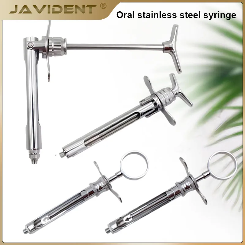 1pcs Stainless Steel Dental Aspirating Syringe Gun Surgery Dentist Injector with Metric and Imperial Connections Dental Supplies