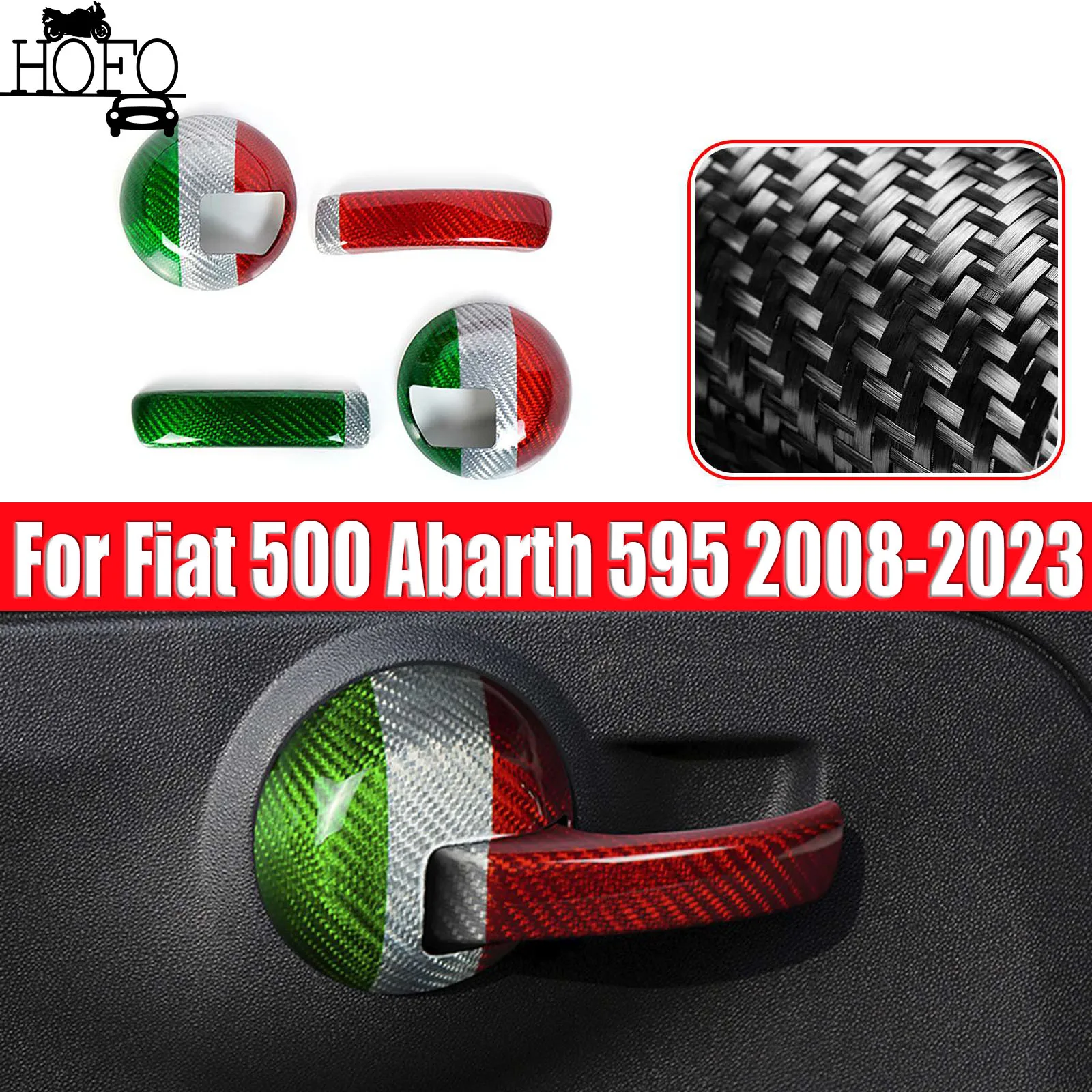 

1 Set / 4 Pieces of Inner Door Handle Cover Trim For Fiat 500 Abarth 595 2008-2023