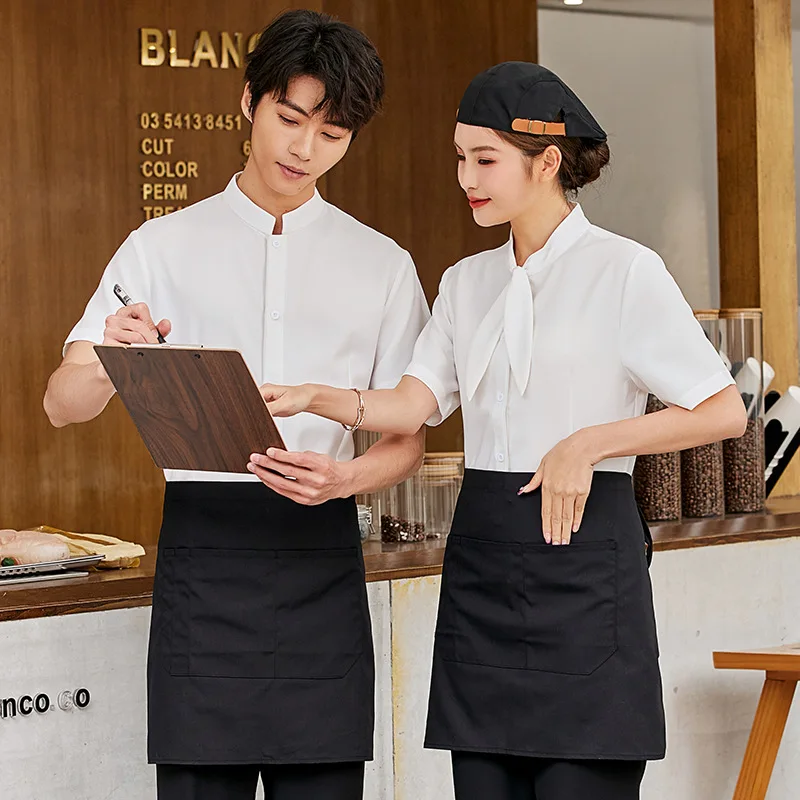 

Milk Tea Shop Cake Shop Waiter Workwear Shirt Western Restaurant Coffee Shop Uniform Work Clothes Spring and Summer Workwear Sho