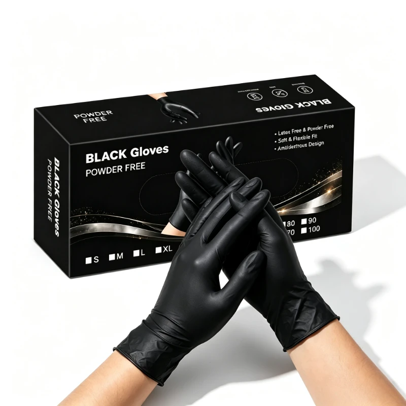 70PCS BoxPack Disposable Nitrile Gloves Powder Free for Household Cleaning Dishwashing  Everyday Kitchen Use