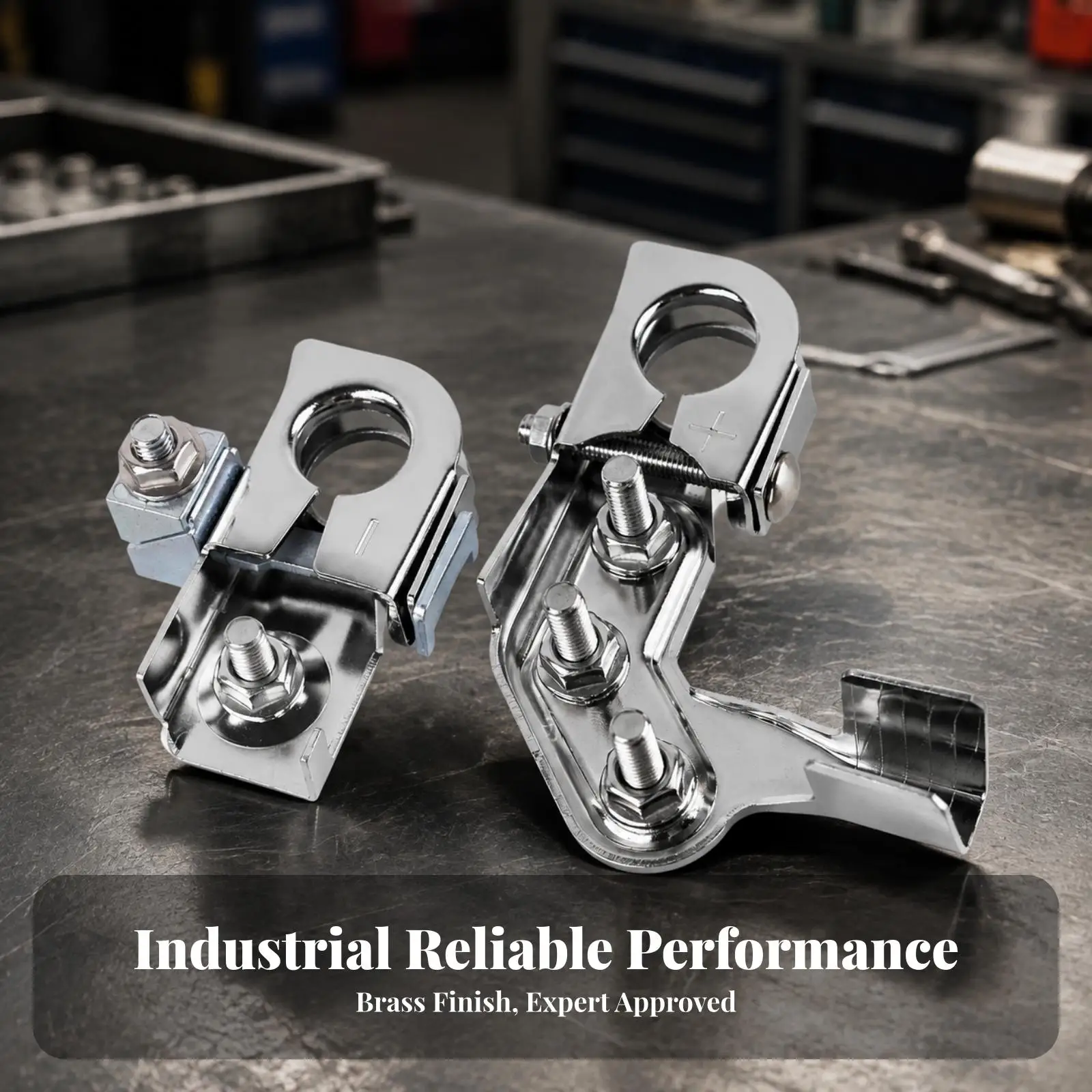 Battery Clamp Silver-Plated for Vehicle Maintenance, Under-Hood Use