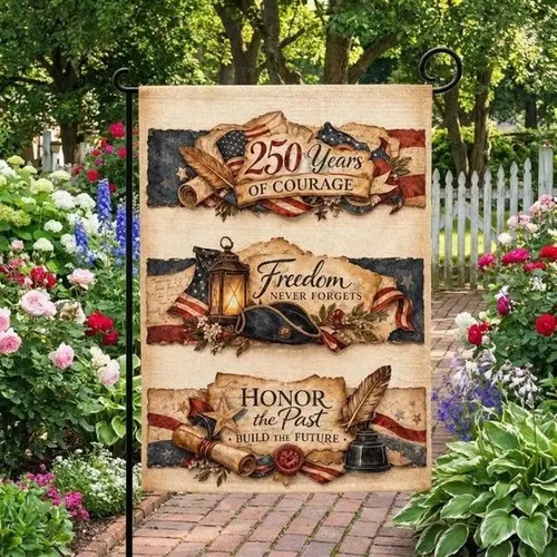 250 Years of Courage Garden Flag Patriotic USA Outdoor Decor ZZY