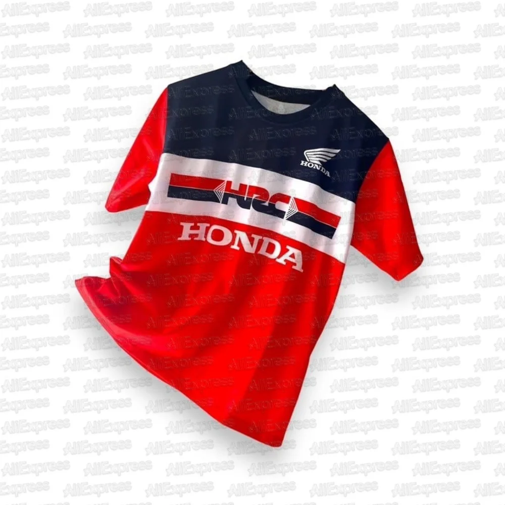 

Honda 2025, новая горячая летняя модная свободная футболка, приятная для кожи и дышащая летняя высококачественная гоночная одежда, мужская одежда с принтом
