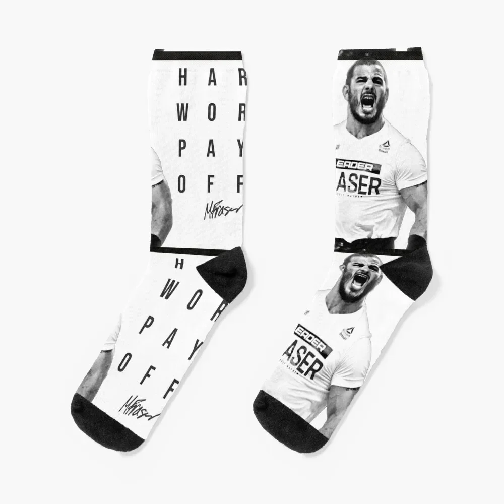 Mat Fraser - CrossFit Games - Hard Work Pays Off - New HWPO Poster Black & White Socks japanese fashion Woman Socks Men's