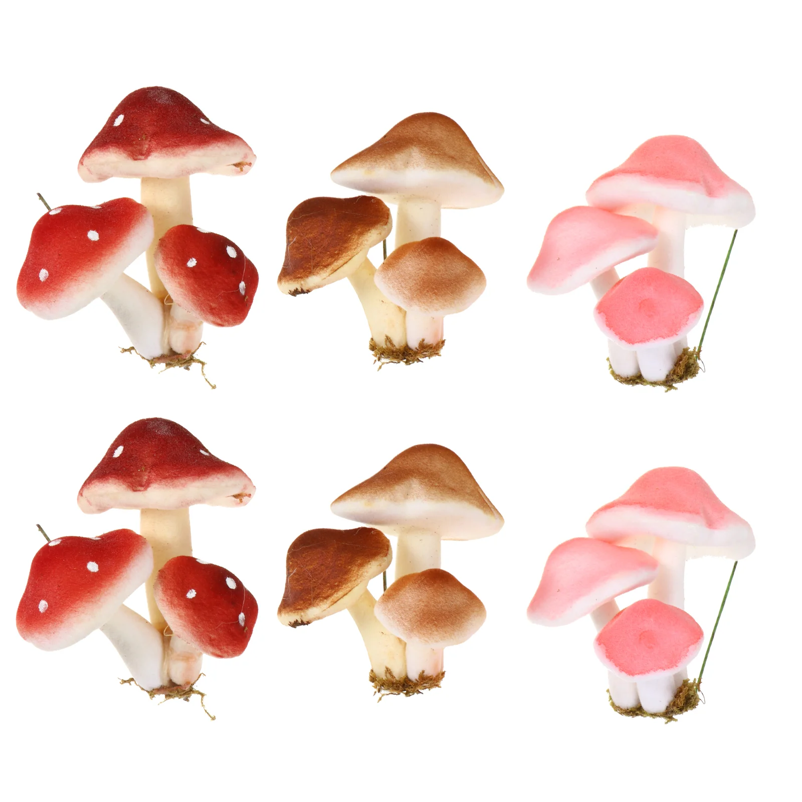 6 Pcs Simulated Mushroom Mushrooms Decorative Simulation Flower Pots Bulk Ornaments