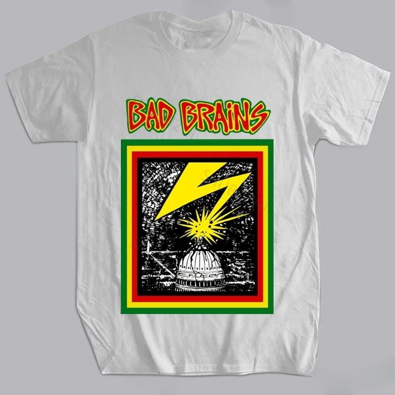

heavyweight Informal New Mens luxury cotton Bad Brains First Album Official Hardcore Punk unisex tee-shirt top tees