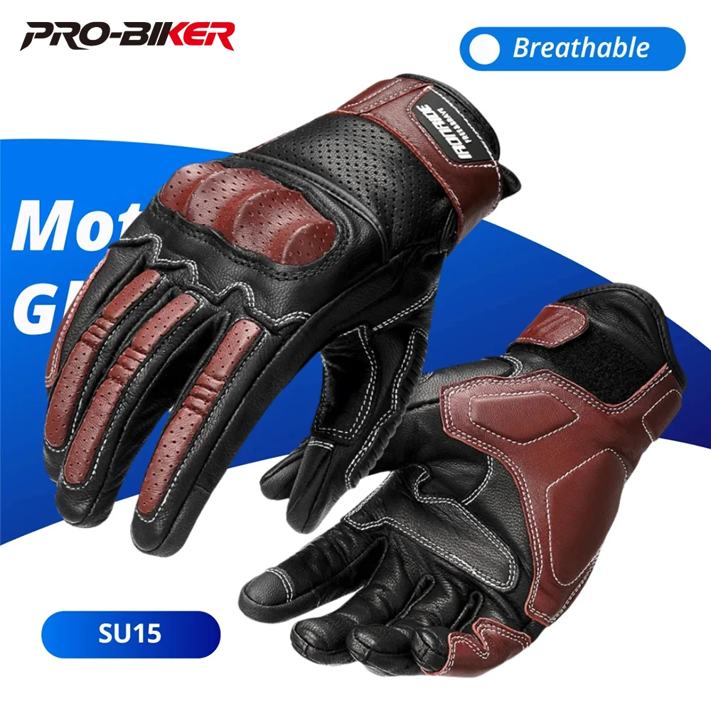 

Men's Motorcycle Gloves Summer Breathable Motocross Gloves Touch Screen Motorbike Gloves Leather Racing Riding Protective Gear