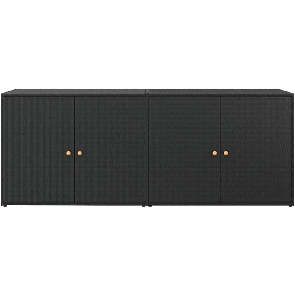 Wicker Garden Storage Cabinet, Rattan Patio Storage Cabinet, PE Rattan Storage Container for Patio Furniture Cushions Tools