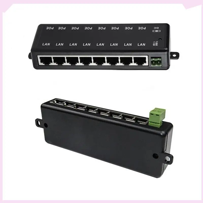 

B24B 2X POE-инжектор 8-портовый адаптер питания Poe Источник питания Ethernet для сетевой камеры видеонаблюдения POE Power Over Ethernet, черный