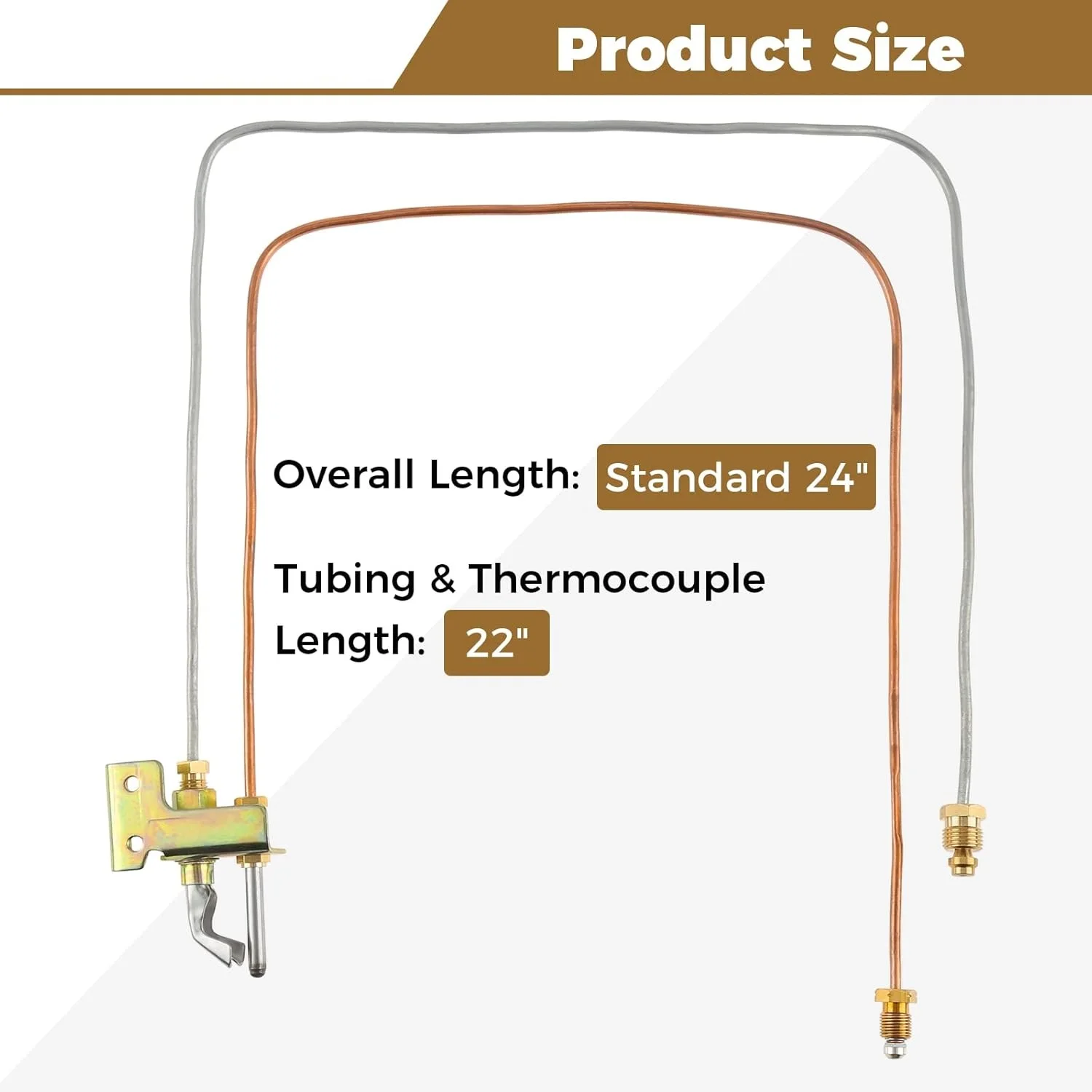 1Pc LP Propane Gas Water Heater Pilot Assembly Include Pilot Thermocouple and Tubing LP Propane Replacement for Desa Reddy Sears