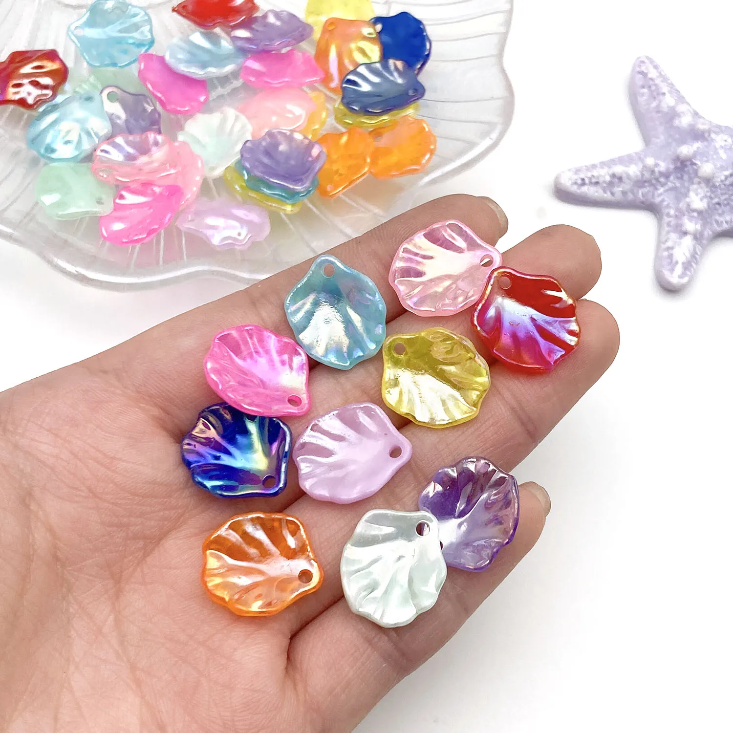 

10 стилей акриловых подвесок-лепестков из листьев капусты, 5 штук в стиле. Для изготовления украшений ручной работы.