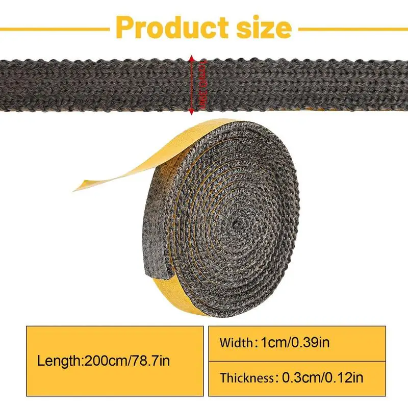 Auto-adesivo Tira De Vedação, Corda Plana, Substituição Cabo De Junta, Chaminé De Vidro, Porta Fogão, Lareira, Tuyere, Preto