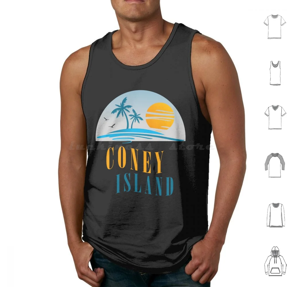 

Nathans Coney Island-Summer Vibes Tank Tops Print Cotton Nathans Coney Island Coney Island Nathans Famous Nathans