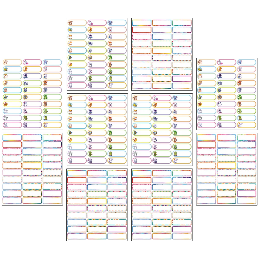 

Записываемые именные бирки, клейкие этикетки для классификации дома, школы, 10 листов, пустые самоклеящиеся именные этикетки для детского сада