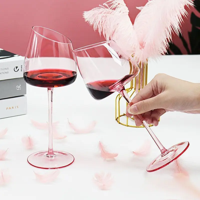 Pink Flamingo Lead-free Crystal Red Wine Glass Cup Goblet Pink Burgundy Glass Cup High-value Household Champagne Glass Cup