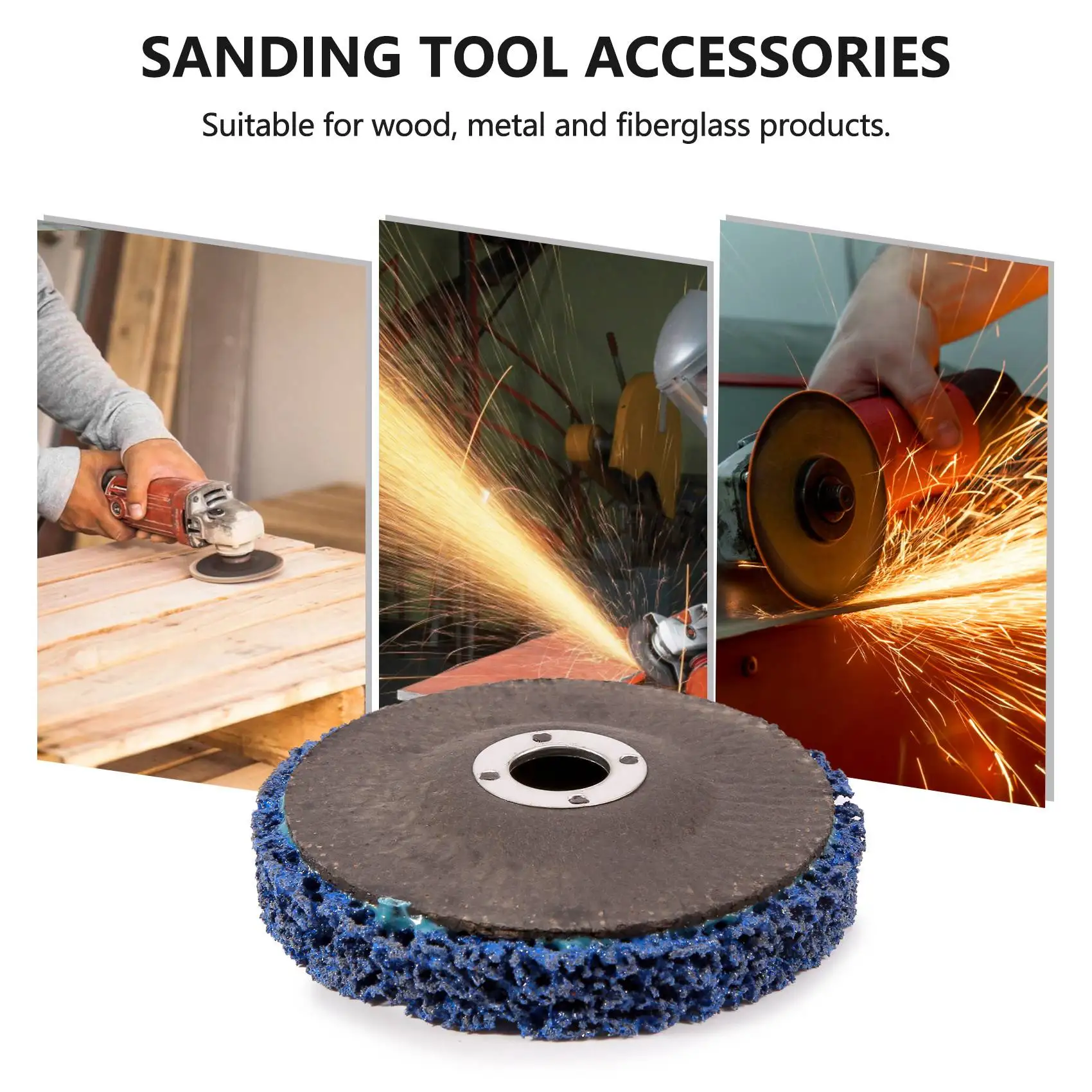 #16Y 3 Pcs Rust Stripper Strip Discs for 4 x 5/8 Inch Angle Grinder,Grinding Wheel,(Nylon+Silicon Carbide)