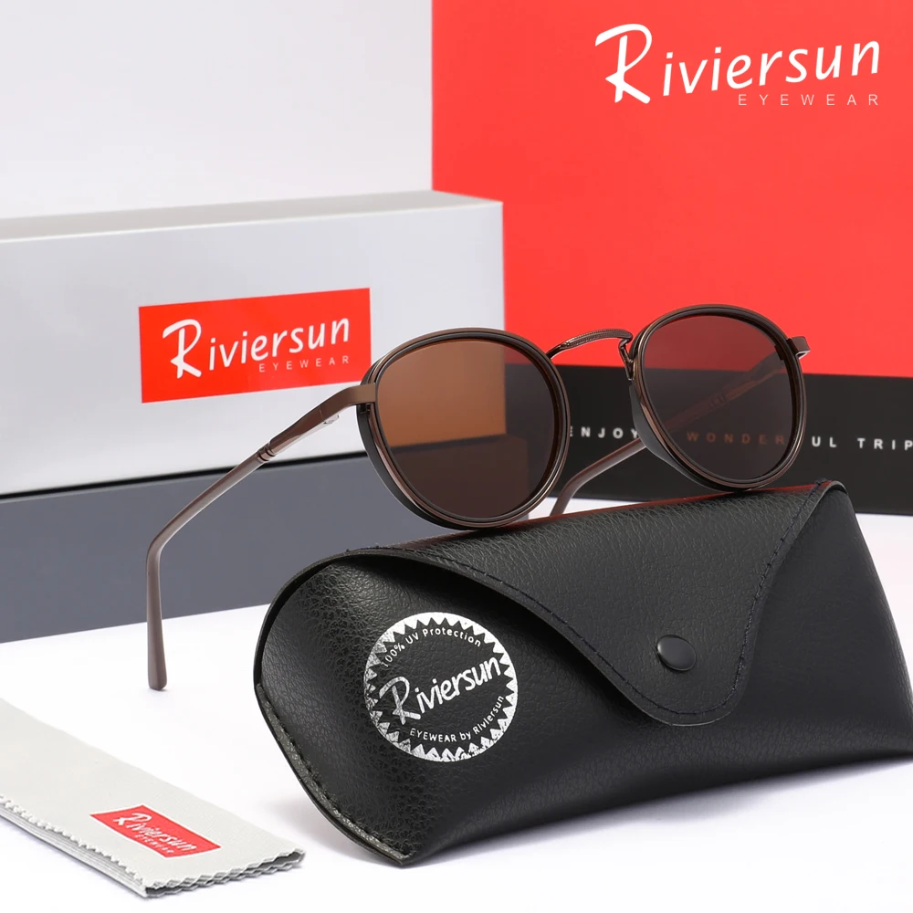 

Vintage Popular Sunglasses Driving Outdoor Round Frame Men Women Glasses Trendy Classical Polarized UV400 Eyewear