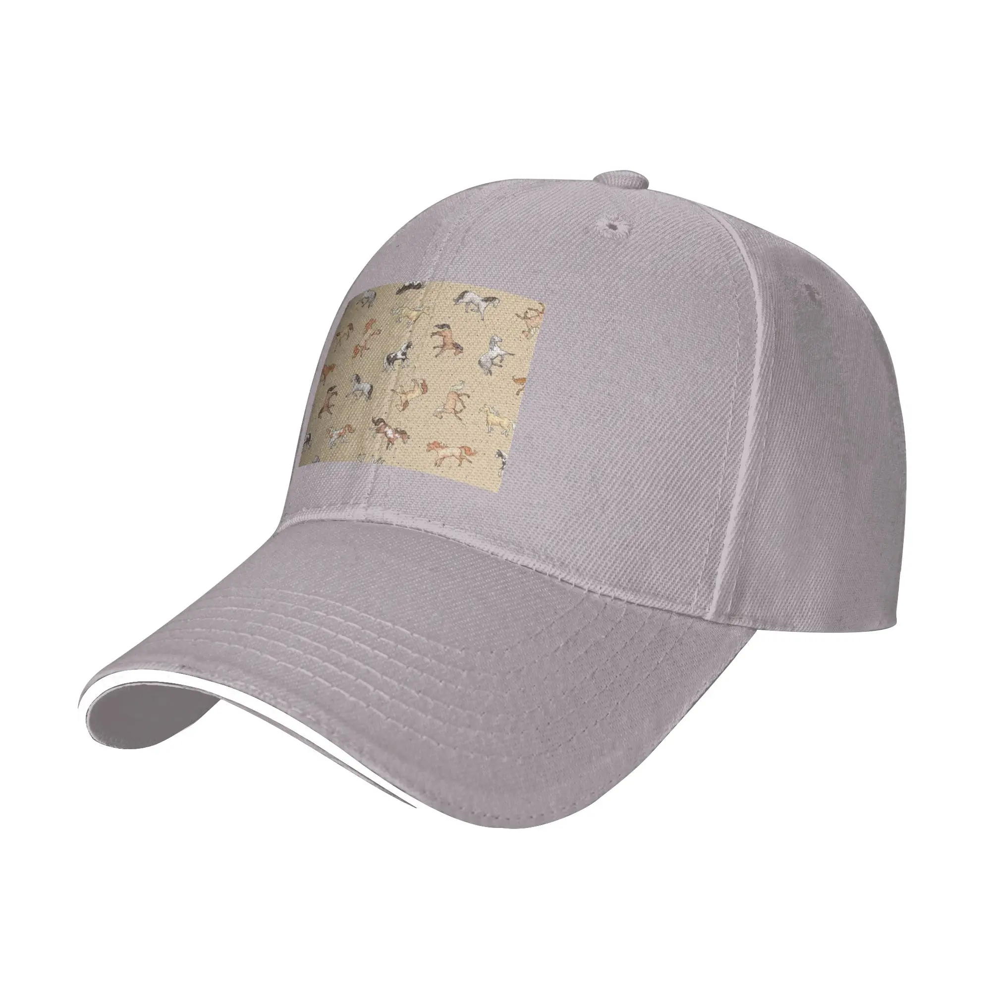 Scattered Horses spotty on taupe Cap Casual Baseball Caps Adjustable Hat Hip Hop Summer Unisex Baseball Hats Customizable