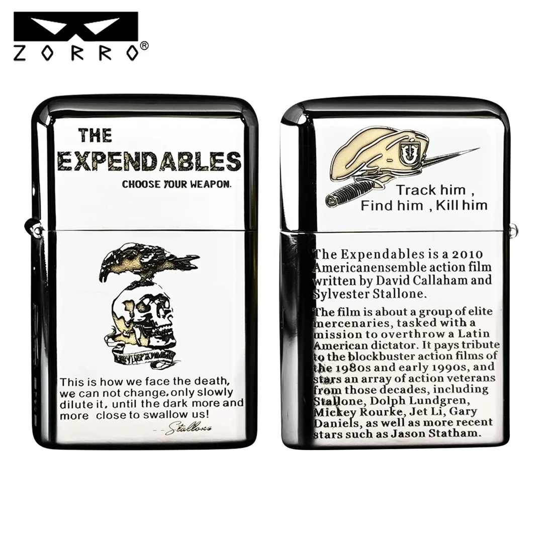 

ZORROBrass керосиновая зажигалка третьего поколения, классическая ветрозащитная песчаная зажигалка в стиле ретро, креативные ультратонкие гаджеты для мужчин, зажигалки
