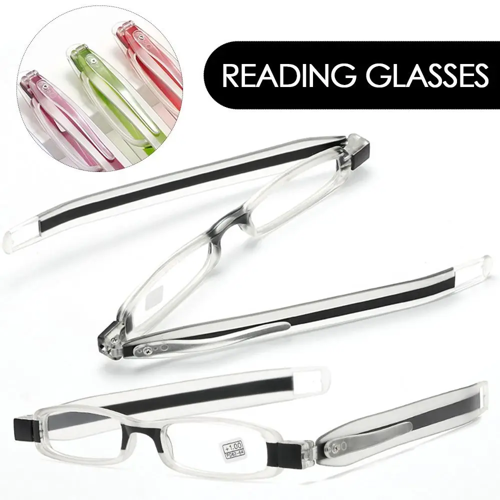 

2 PCS 360 Degree Rotation Folding Reading Glasses Fashion Computer Goggles Eyeglasses Resin Anti-skidding Reading Glasses