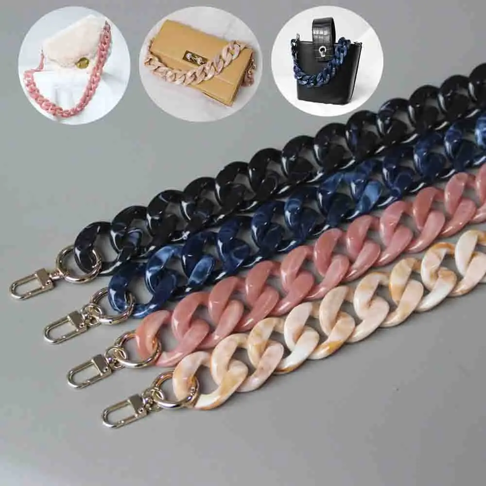 New Fashion Woman Handbag DIY Accessory Chain Acrylic Detachable Resin Blue Luxury Strap Women Clutch Shoulder Purse Chain