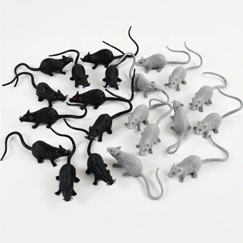 10Pcs Fake Mouse Model Mini Rat Kids Trick Novelty Toys Halloween Party Home Decoration Haunted House Scary Props Joke Prank