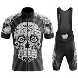 Cycling Pants Man Skull Men Gel Shorts Mtb Summer Bike Jersey Men's Clothing 2023 Shirt Complete Blouse Mountain Outfit Set Bib