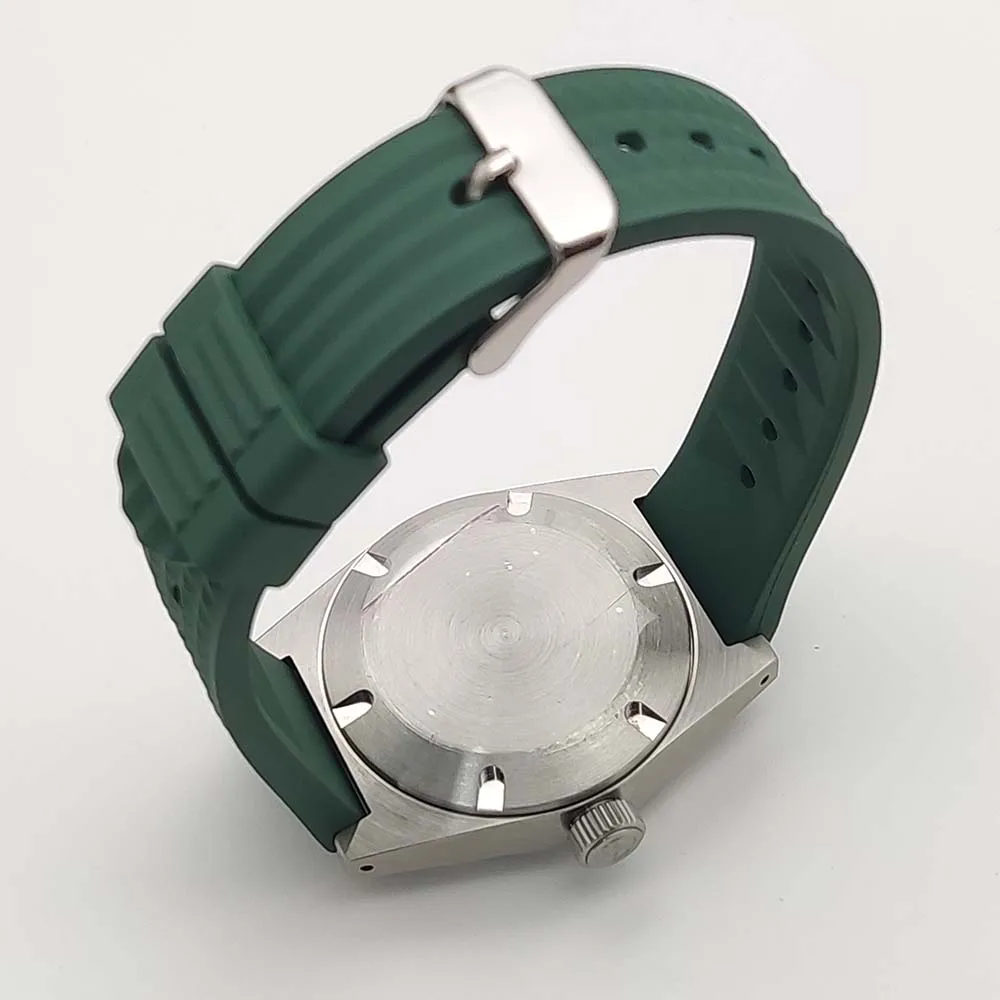 New 38MM Automatic Movement NH35 Green Luminous Stainless Steel Case Sapphire Glass Men\'s Mechanical Watch Waterproof