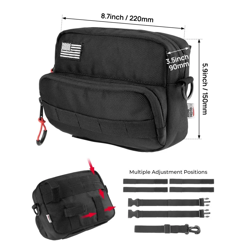 Motorcycle Handlebar Bag Tool Bag Universal Fork Bag Sissy Bar Bag Bicycle Handlebar Bag Front Storage Bag for Softail Sportster