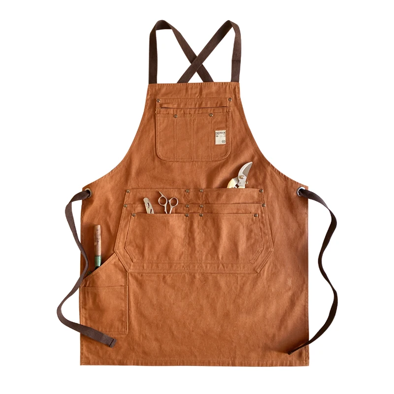 Gardening anti-fouling wear-resistant work apron florist men and women canvas painting kitchen work clothes custom